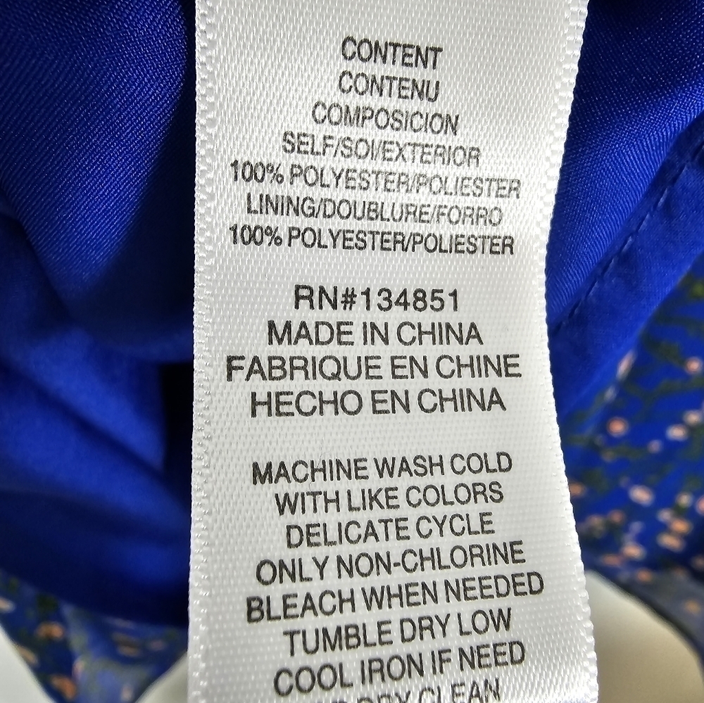 CHARLES Henry Cobalt blue flowy floral mini dress in sz XS NWT sleeveless V-neck - Picture 4 of 6